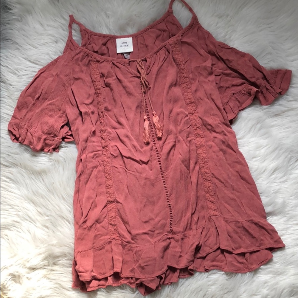 Salmon boho blouse